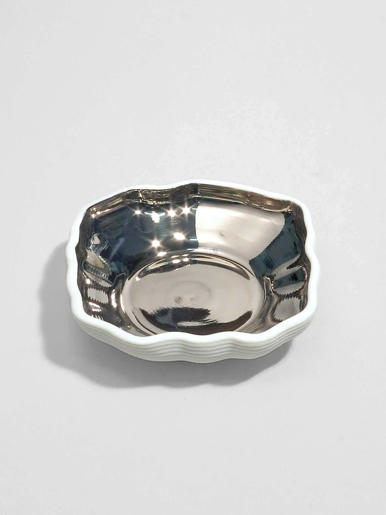 Espresso-Set Colline - Tellerschale weiss - innen glanzplatiniert – Bild 4