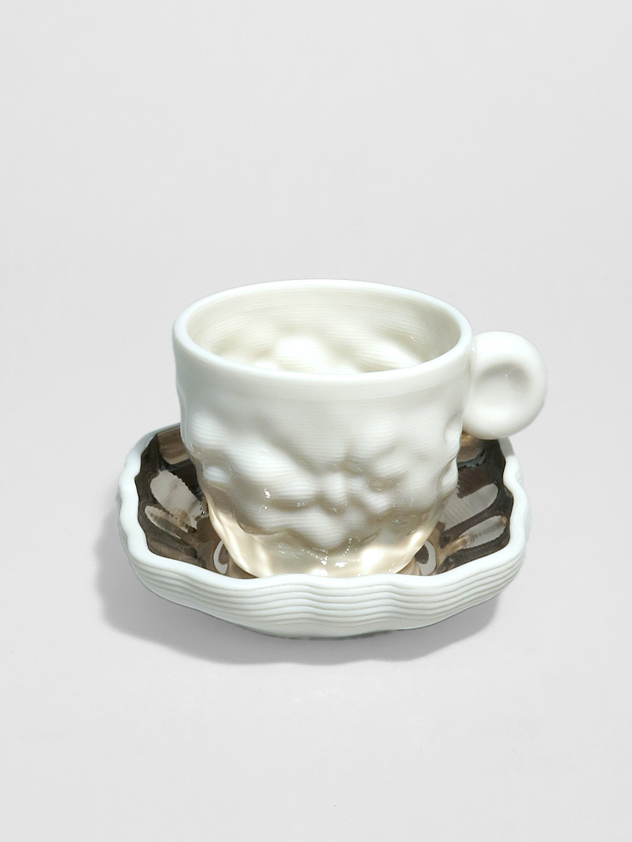 Espresso-Set Colline - Tellerschale weiss - innen glanzplatiniert – Bild 5
