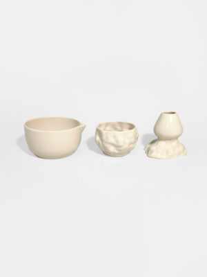 Matcha Set AETHER – 3-teiliges Set – creme-sand